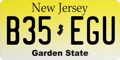 NJ license plate B35EGU