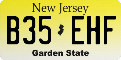 NJ license plate B35EHF