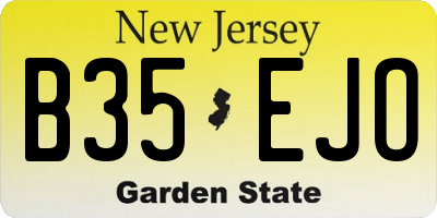 NJ license plate B35EJO