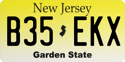 NJ license plate B35EKX