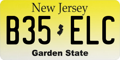 NJ license plate B35ELC
