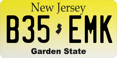 NJ license plate B35EMK