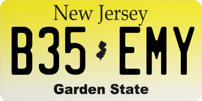 NJ license plate B35EMY