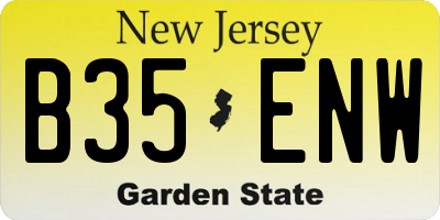 NJ license plate B35ENW