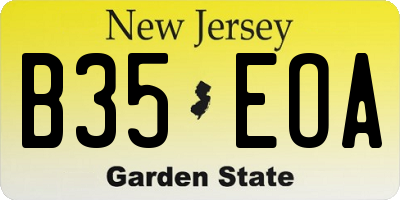 NJ license plate B35EOA