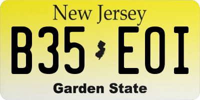 NJ license plate B35EOI