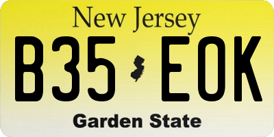 NJ license plate B35EOK