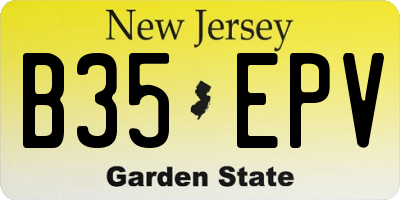 NJ license plate B35EPV