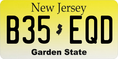 NJ license plate B35EQD