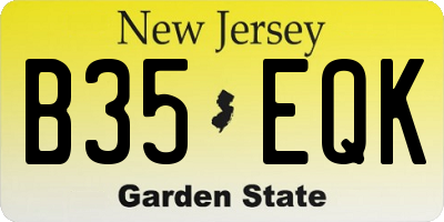 NJ license plate B35EQK