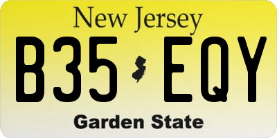 NJ license plate B35EQY