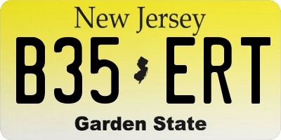 NJ license plate B35ERT