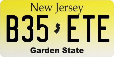 NJ license plate B35ETE