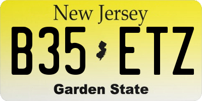NJ license plate B35ETZ