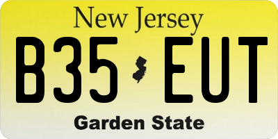 NJ license plate B35EUT