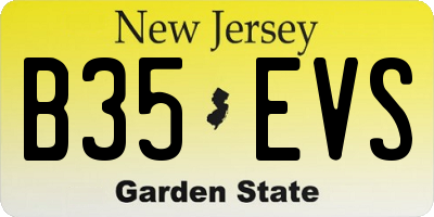 NJ license plate B35EVS