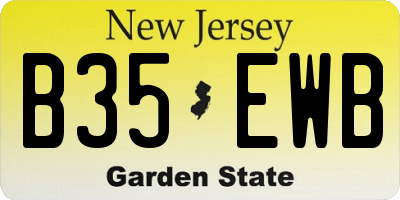 NJ license plate B35EWB