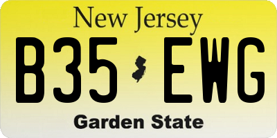 NJ license plate B35EWG
