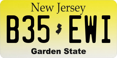 NJ license plate B35EWI
