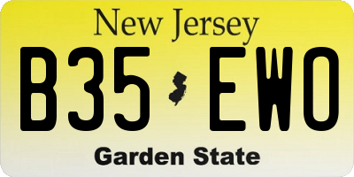NJ license plate B35EWO