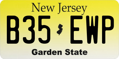 NJ license plate B35EWP