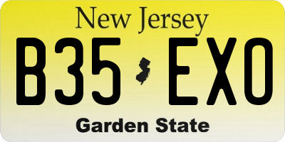 NJ license plate B35EXO