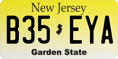NJ license plate B35EYA
