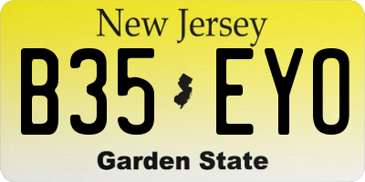 NJ license plate B35EYO