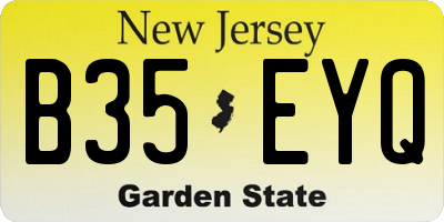 NJ license plate B35EYQ