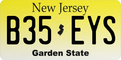 NJ license plate B35EYS