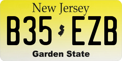 NJ license plate B35EZB