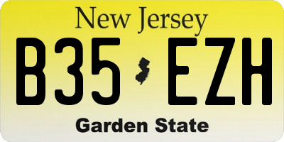 NJ license plate B35EZH