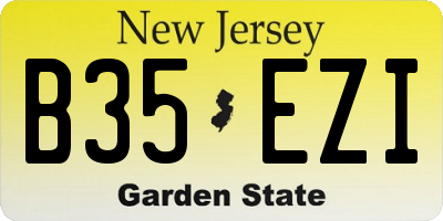 NJ license plate B35EZI