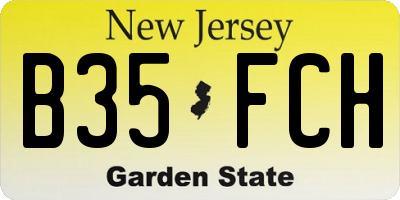 NJ license plate B35FCH