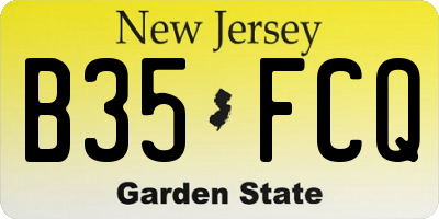 NJ license plate B35FCQ