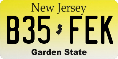 NJ license plate B35FEK