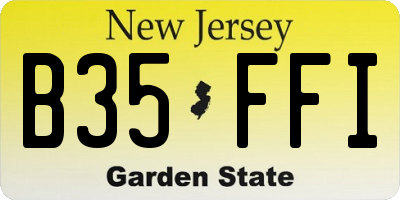 NJ license plate B35FFI