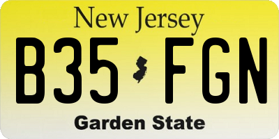 NJ license plate B35FGN