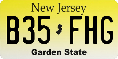 NJ license plate B35FHG