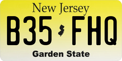 NJ license plate B35FHQ