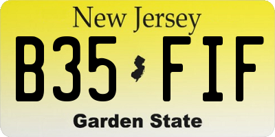 NJ license plate B35FIF