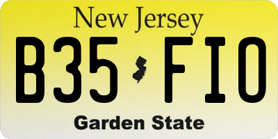 NJ license plate B35FIO