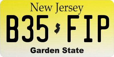 NJ license plate B35FIP
