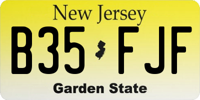 NJ license plate B35FJF