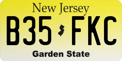 NJ license plate B35FKC