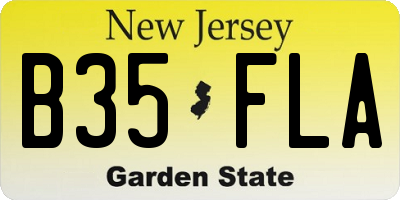 NJ license plate B35FLA