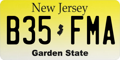 NJ license plate B35FMA