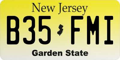 NJ license plate B35FMI