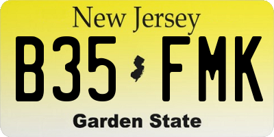 NJ license plate B35FMK
