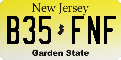 NJ license plate B35FNF